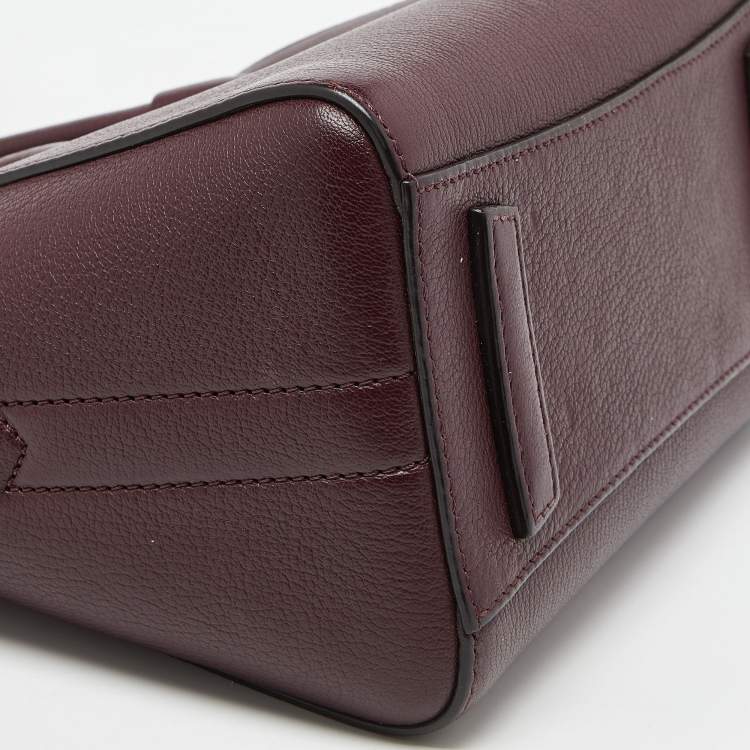 Pre Owned Givenchy Burgundy Leather Mini Antigona Satchel