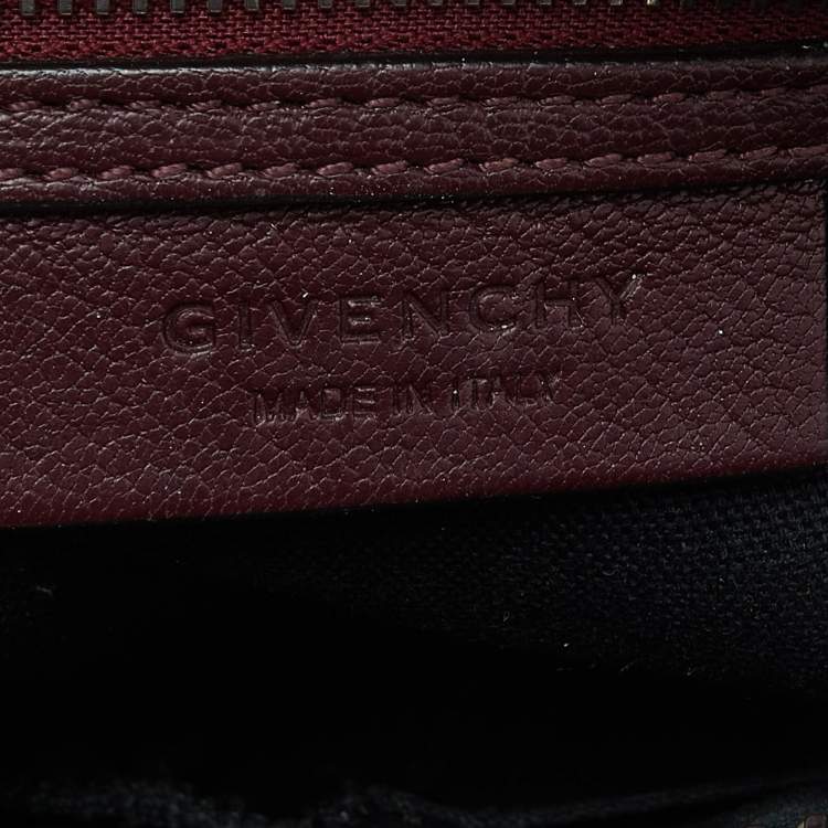Pre Owned Givenchy Burgundy Leather Mini Antigona Satchel