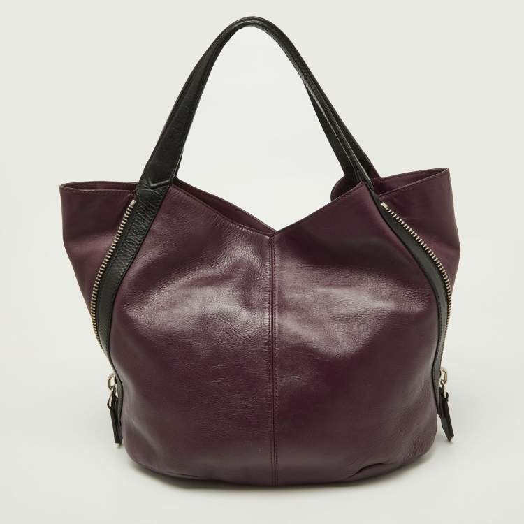Pre Owned Givenchy Purple/Black Double Sided Zip Hobo