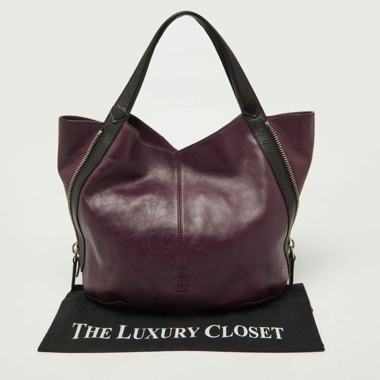 Pre Owned Givenchy Purple/Black Double Sided Zip Hobo