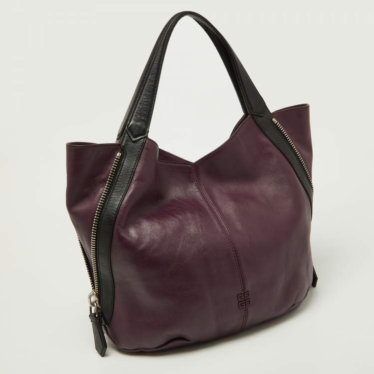 Pre Owned Givenchy Purple/Black Double Sided Zip Hobo