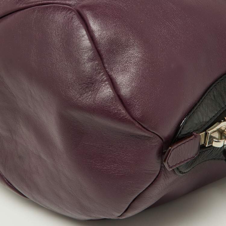 Pre Owned Givenchy Purple/Black Double Sided Zip Hobo