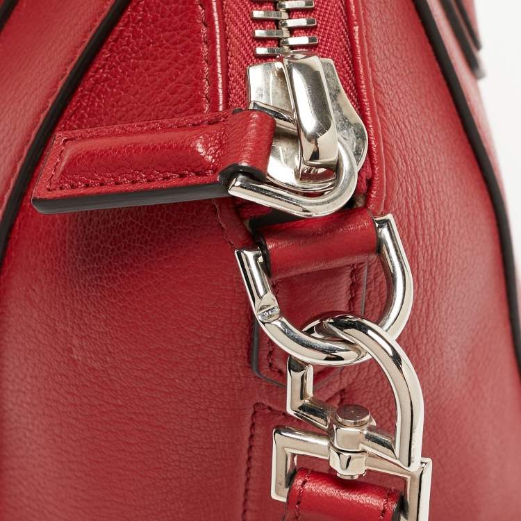 Pre Owned Givenchy Red Leather Small Antigona Satchel