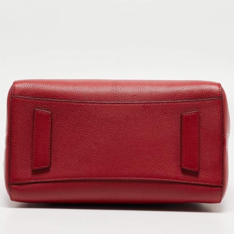 Pre Owned Givenchy Red Leather Small Antigona Satchel