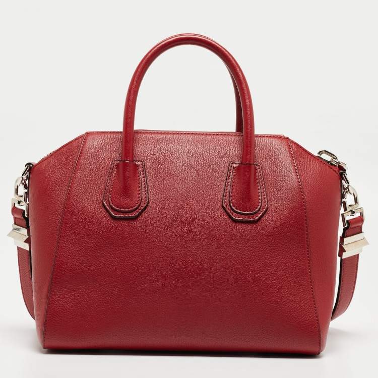 Pre Owned Givenchy Red Leather Small Antigona Satchel