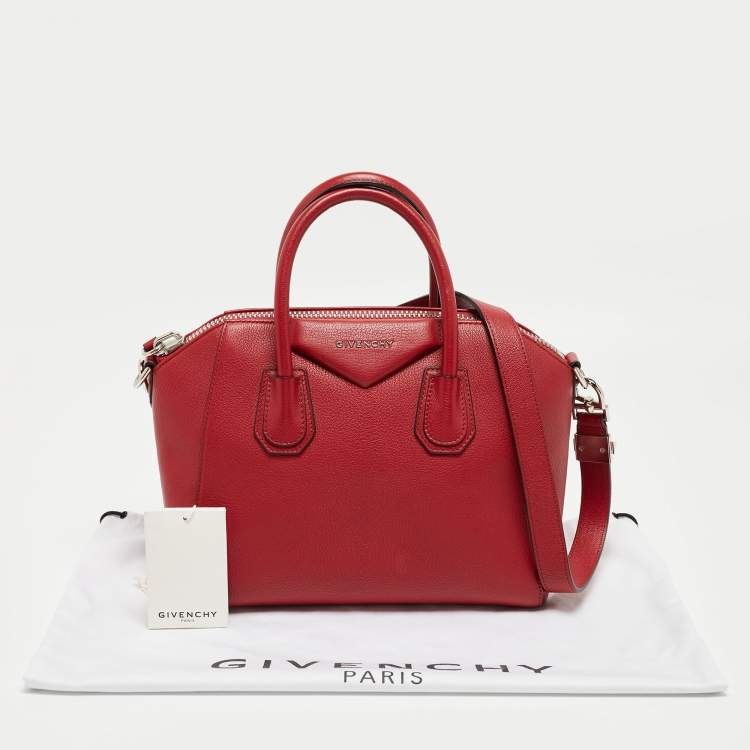 Pre Owned Givenchy Red Leather Small Antigona Satchel
