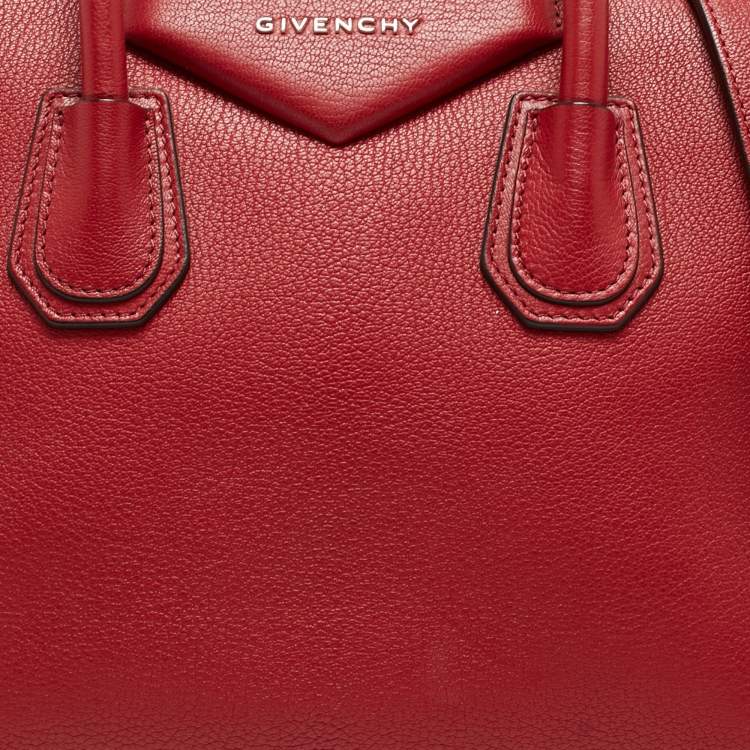 Pre Owned Givenchy Red Leather Small Antigona Satchel
