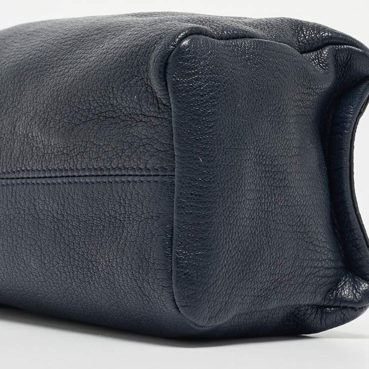 Pre Owned Givenchy Navy Blue Leather Pandora Double Zip Clutch