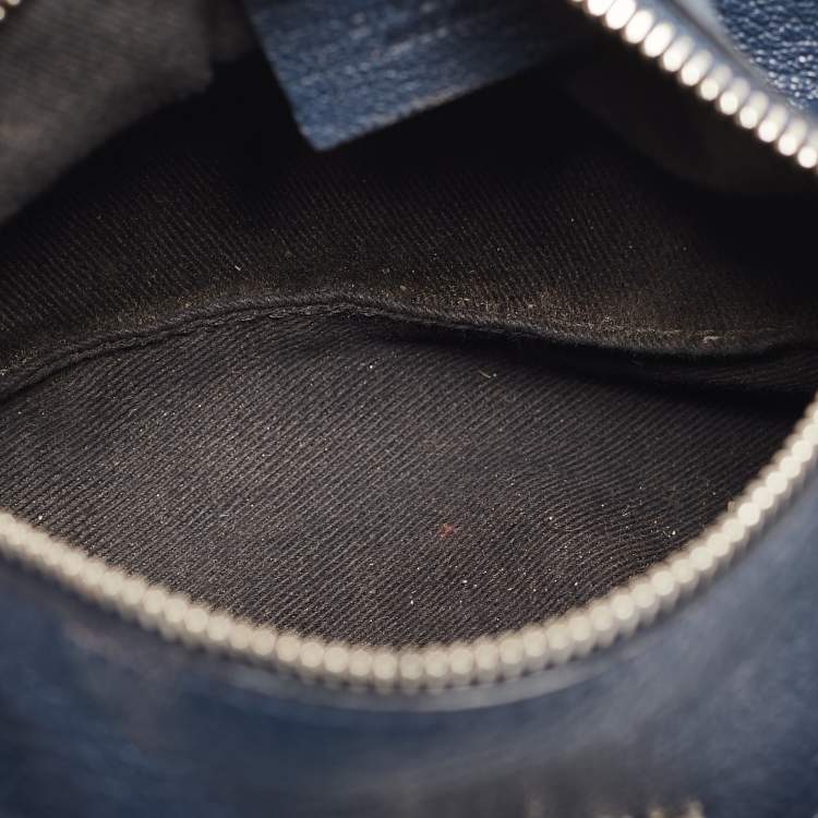 Pre Owned Givenchy Navy Blue Leather Pandora Double Zip Clutch