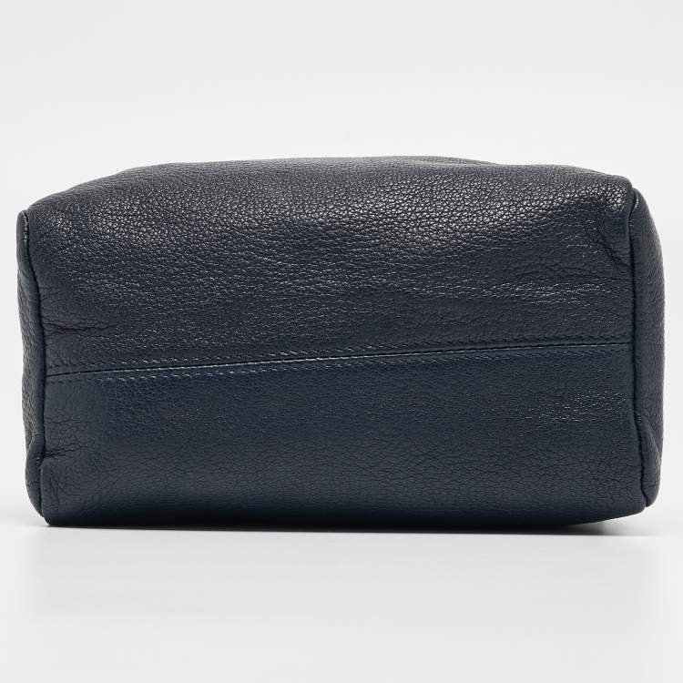 Pre Owned Givenchy Navy Blue Leather Pandora Double Zip Clutch