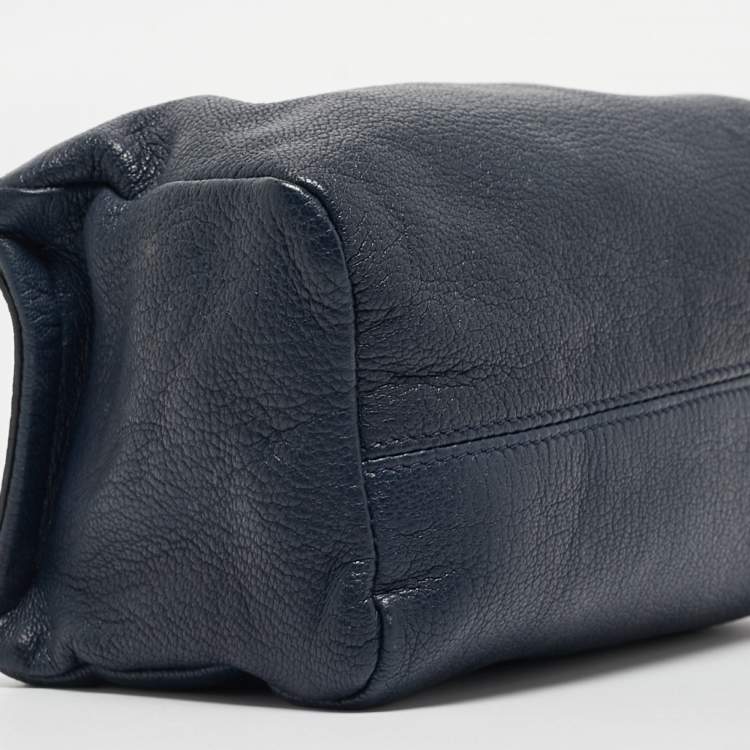 Pre Owned Givenchy Navy Blue Leather Pandora Double Zip Clutch