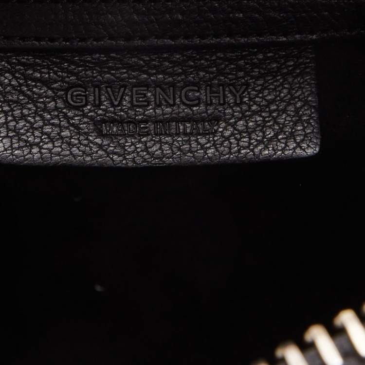 Pre Owned Givenchy Dark Brown Leather Striped Lucrezia Duffel Bag
