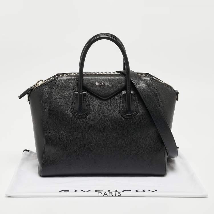 Pre Owned Givenchy Black Leather Medium Antigona Satchel