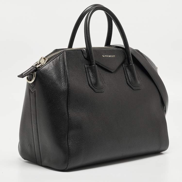Pre Owned Givenchy Black Leather Medium Antigona Satchel