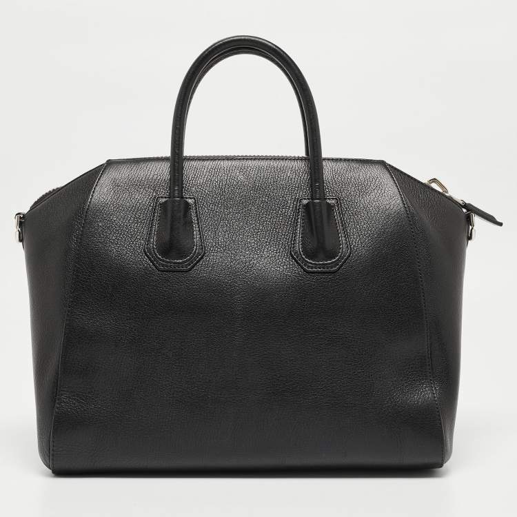 Pre Owned Givenchy Black Leather Medium Antigona Satchel