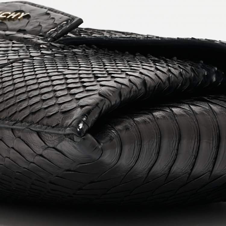 Pre Owned Givenchy Black Python Antigona Envelope Clutch 