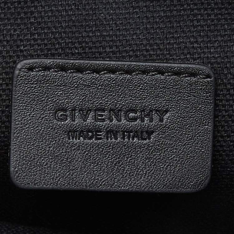 Pre Owned Givenchy Black Jaguar Printed Leather Zip Pouch