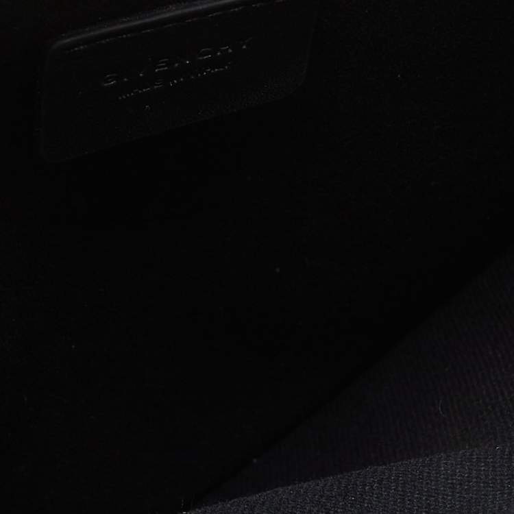 Pre Owned Givenchy Black Jaguar Printed Leather Zip Pouch