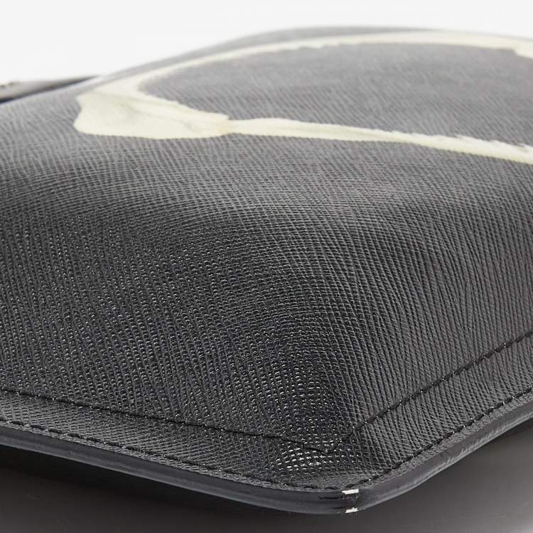 Pre Owned Givenchy Black Coated Canvas Shark Jaw Print Antigona Zip Clutch
