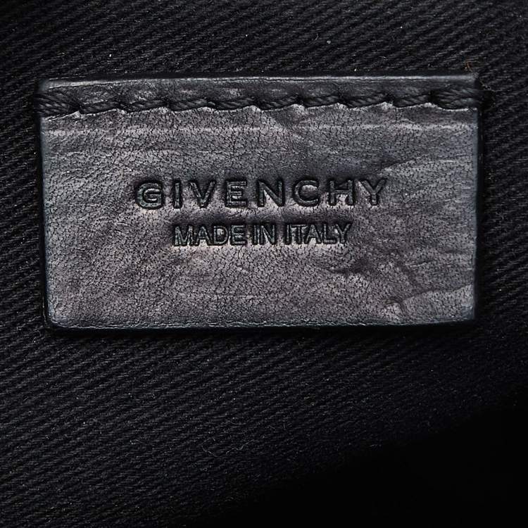 Pre Owned Givenchy Black Coated Canvas Shark Jaw Print Antigona Zip Clutch