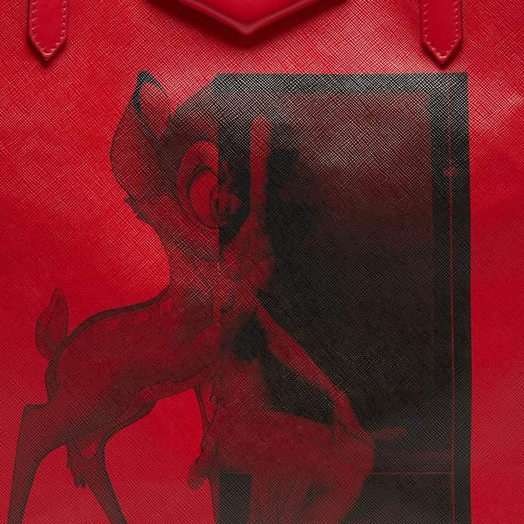 Pre Owned Givenchy Red Leather Large Bambi Antigona Shopper Tote