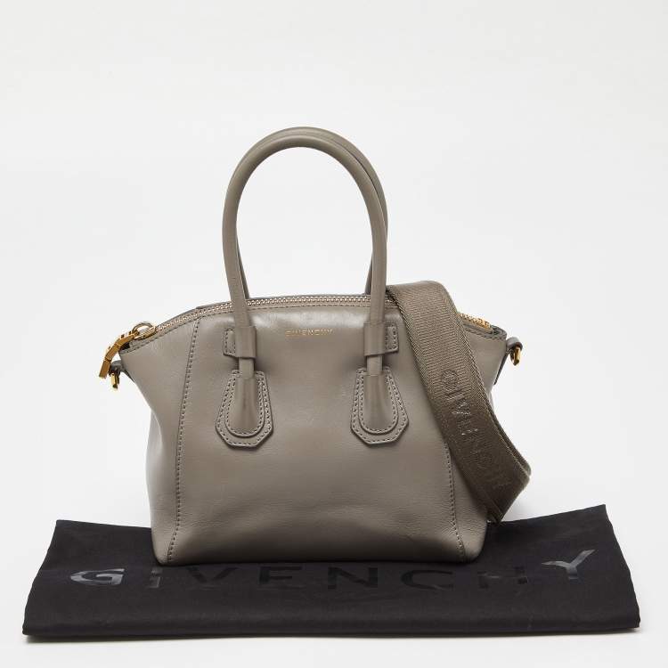 Pre Owned Givenchy Beige Leather Mini Antigona Sport Satchel