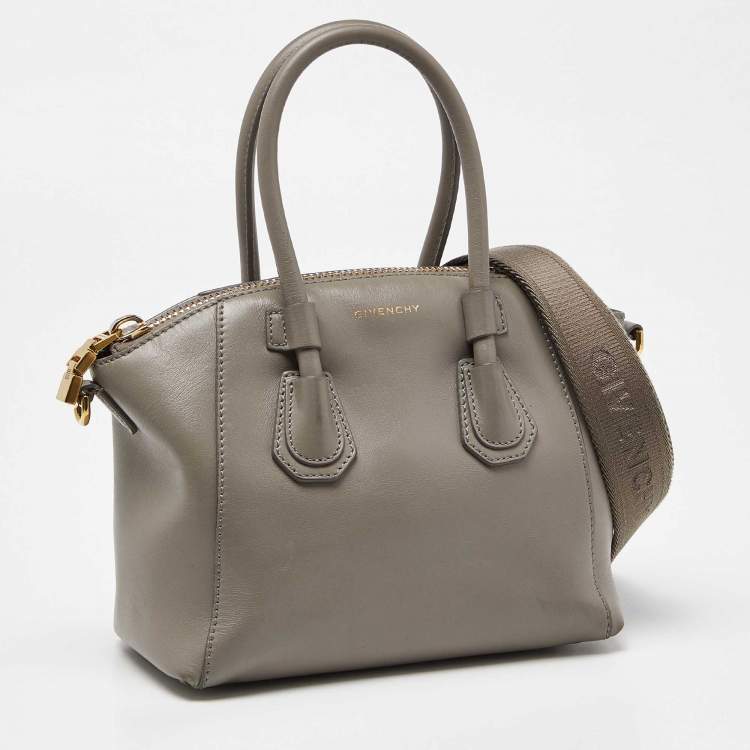 Pre Owned Givenchy Beige Leather Mini Antigona Sport Satchel