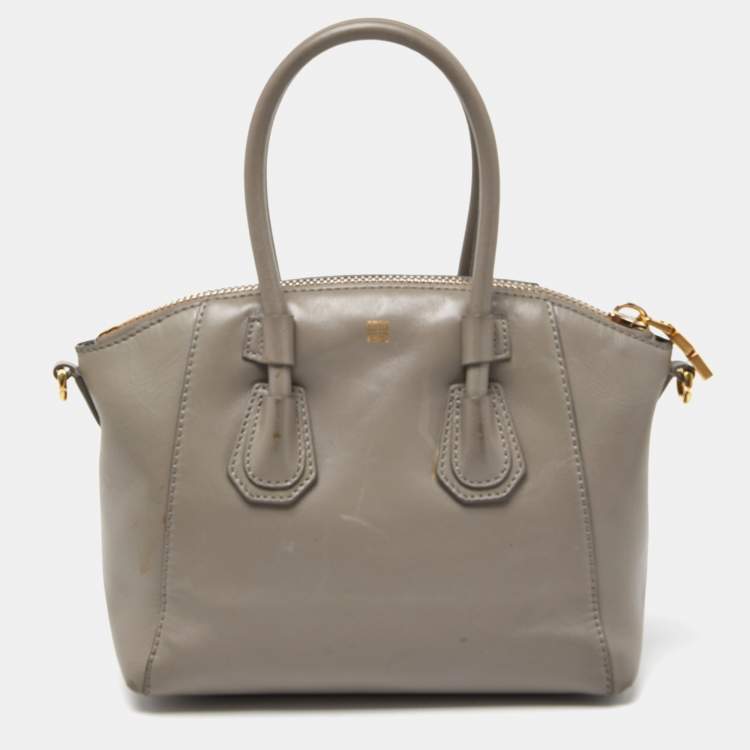 Pre Owned Givenchy Beige Leather Mini Antigona Sport Satchel