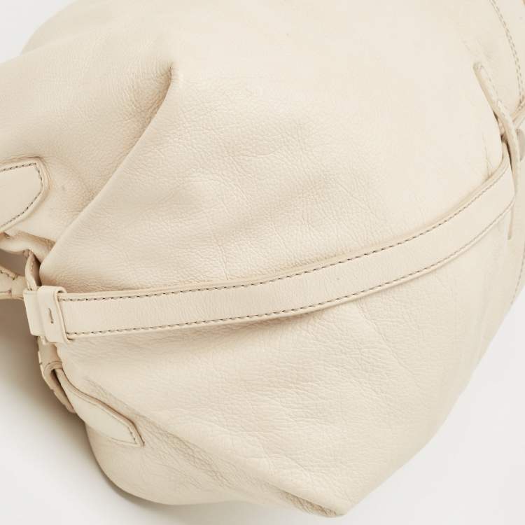 Pre Owned Givenchy Light Beige Leather Double Handle Hobo