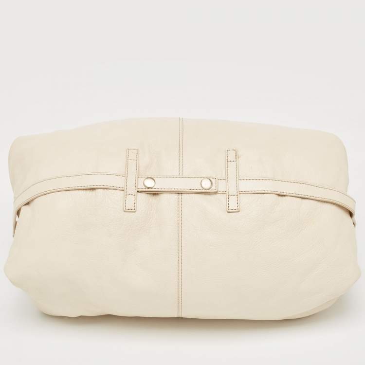 Pre Owned Givenchy Light Beige Leather Double Handle Hobo