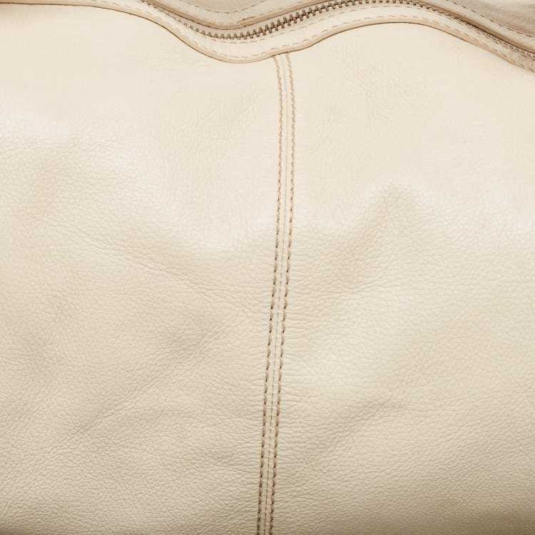 Pre Owned Givenchy Light Beige Leather Double Handle Hobo