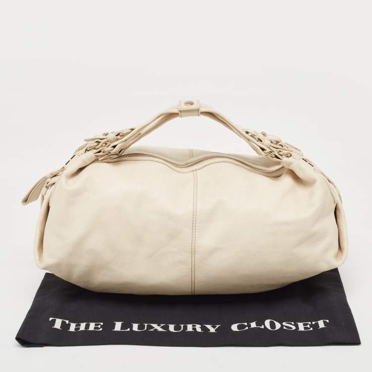 Pre Owned Givenchy Light Beige Leather Double Handle Hobo