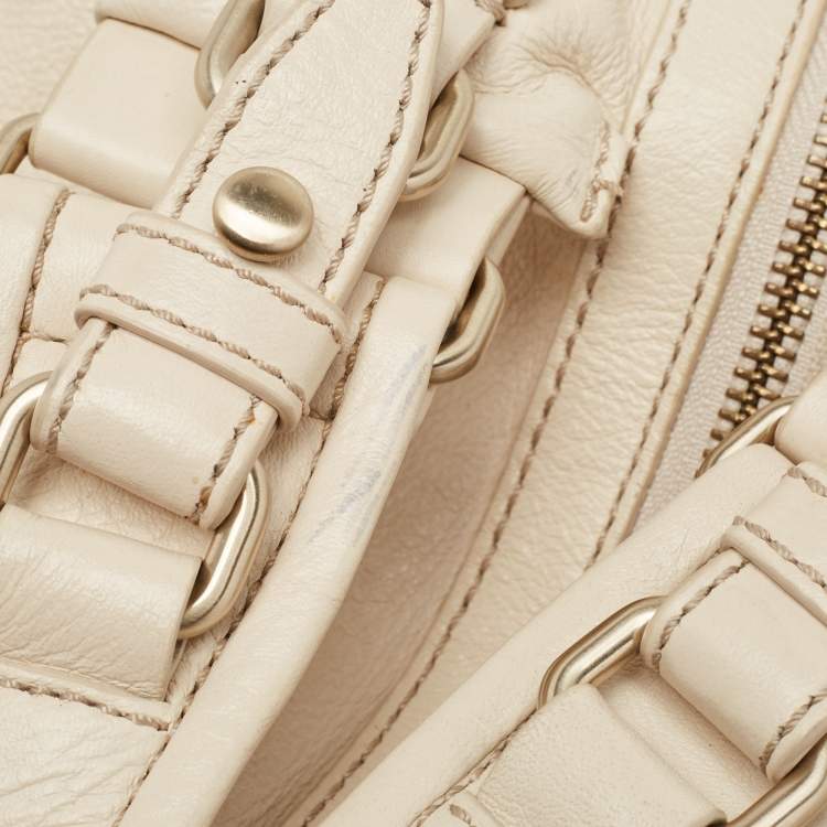 Pre Owned Givenchy Light Beige Leather Double Handle Hobo