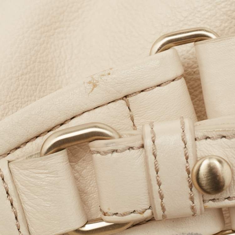 Pre Owned Givenchy Light Beige Leather Double Handle Hobo