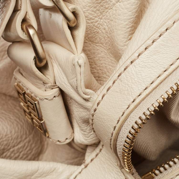 Pre Owned Givenchy Light Beige Leather Double Handle Hobo