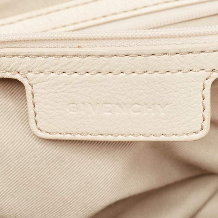 Pre Owned Givenchy Light Beige Leather Double Handle Hobo