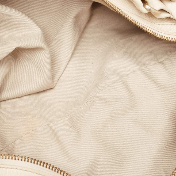 Pre Owned Givenchy Light Beige Leather Double Handle Hobo
