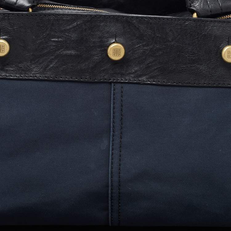 Pre Owned Givenchy Blue/Black Fabric and Leather Bag