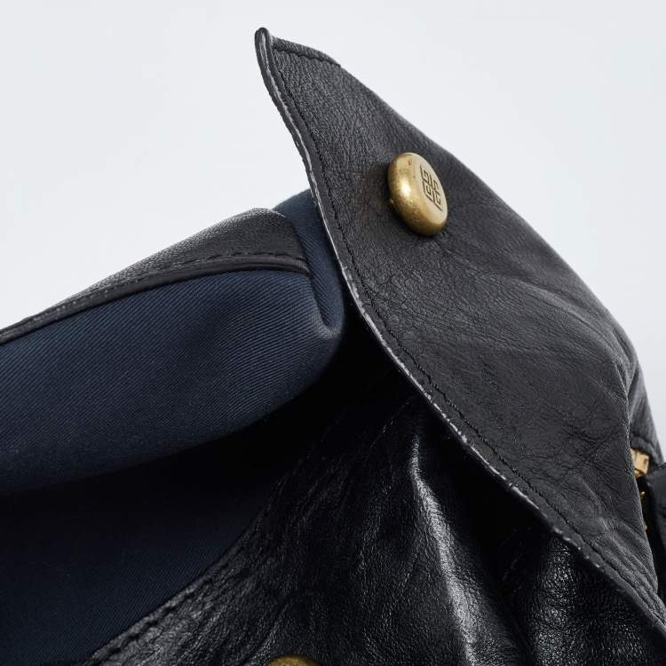 Pre Owned Givenchy Blue/Black Fabric and Leather Bag