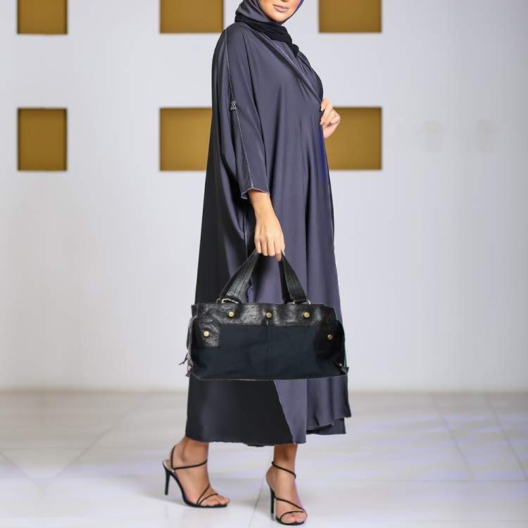 Pre Owned Givenchy Blue/Black Fabric and Leather Bag