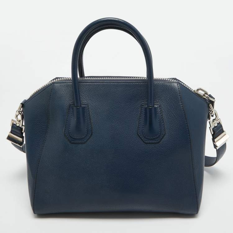 Pre Owned Givenchy Blue Leather Small Antigona Satchel