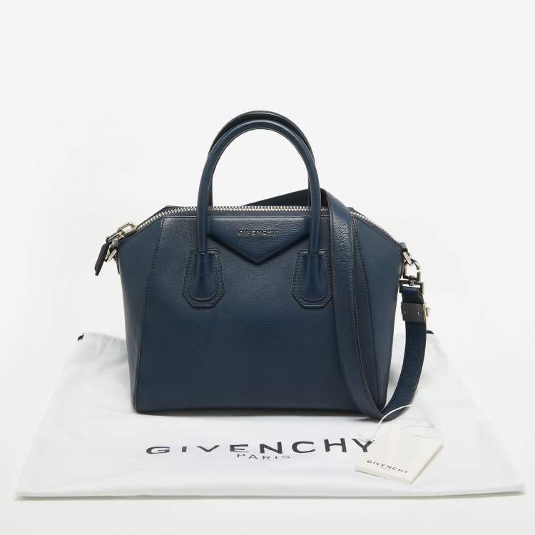 Pre Owned Givenchy Blue Leather Small Antigona Satchel