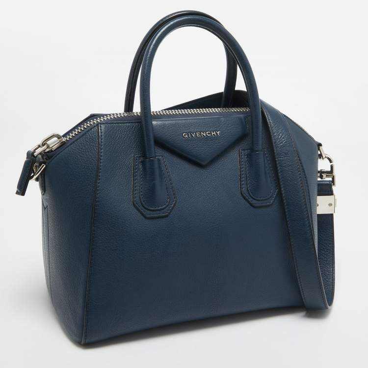 Pre Owned Givenchy Blue Leather Small Antigona Satchel