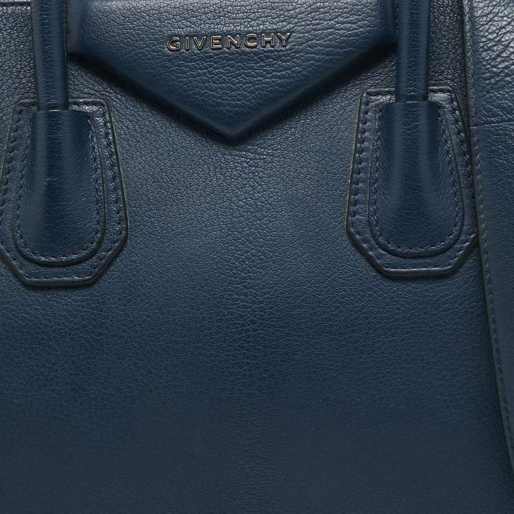 Pre Owned Givenchy Blue Leather Small Antigona Satchel
