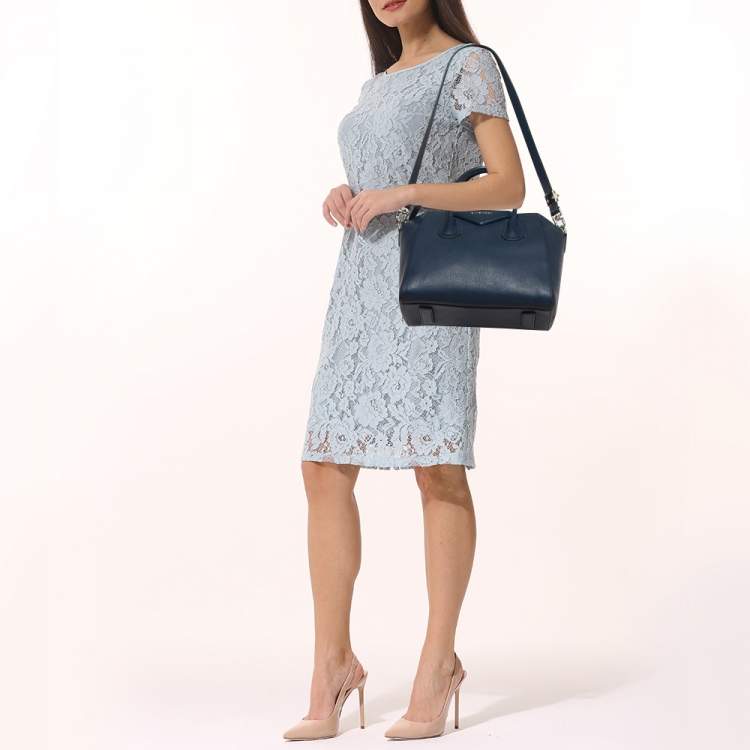 Pre Owned Givenchy Blue Leather Small Antigona Satchel