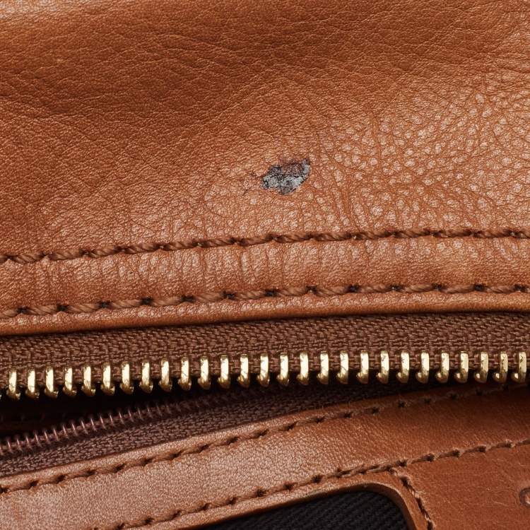 Pre Owned Givenchy Brown Leather Logo Bucket Hobo