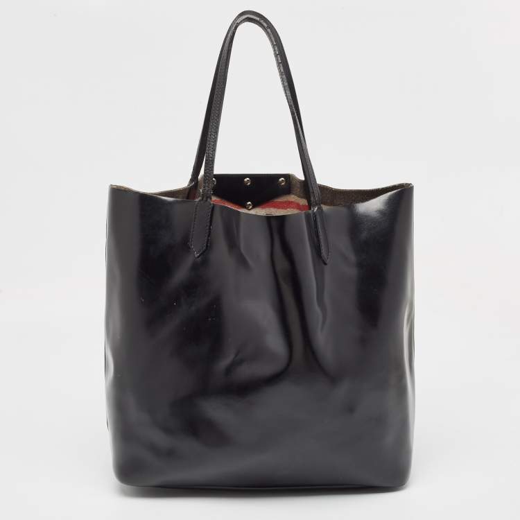 Pre Owned Givenchy Black Glossy Leather Antigona Shopper Tote