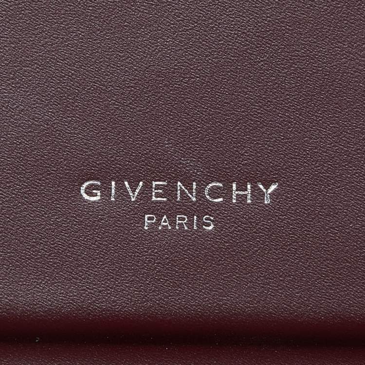 Pre Owned Givenchy Burgundy Leather Mini Horizon Tote