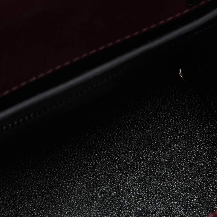 Pre Owned Givenchy Burgundy Leather Mini Horizon Tote