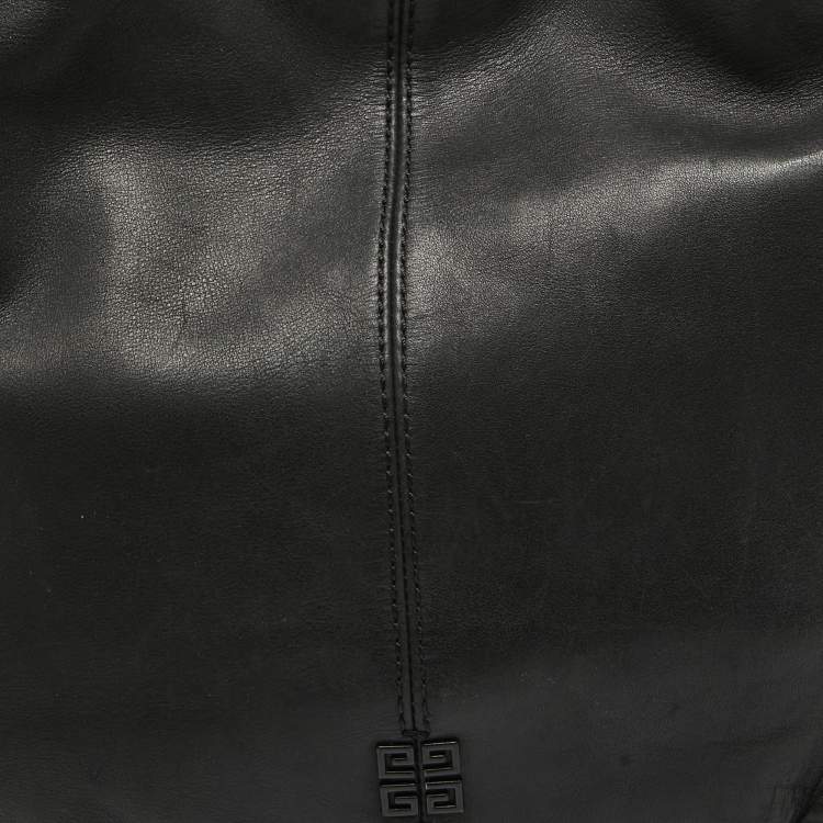 Pre Owned Givenchy Black/Beige Leather Side Zip Shoulder Bag